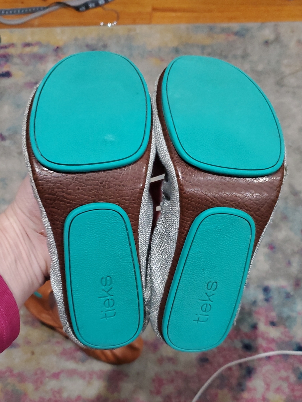 3 Pair Tieks - Silver Lake, Blue, And Brown - Size 9 - Picture 15 of 16